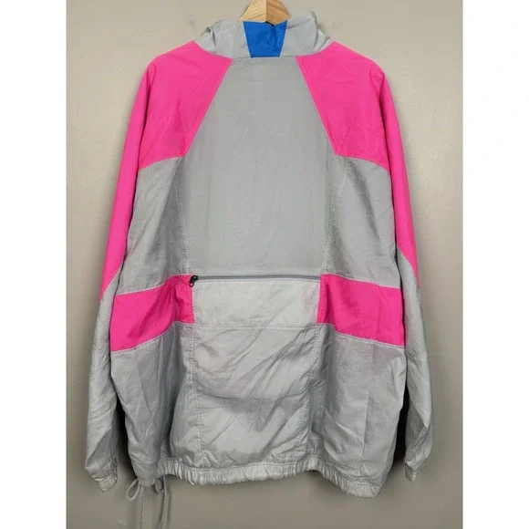 Vintage Nike Vaporwave Pink Windbreaker Retro 90's Packable Pouch Strap Jacket